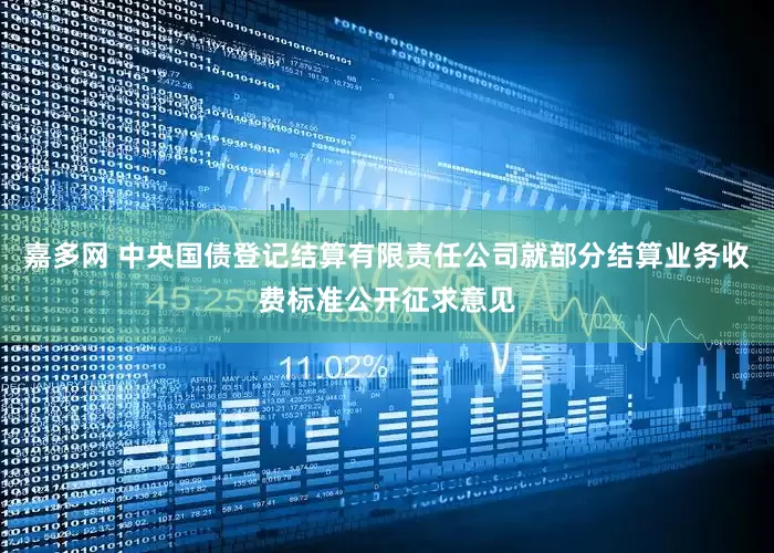 嘉多网 中央国债登记结算有限责任公司就部分结算业务收费标准公开征求意见